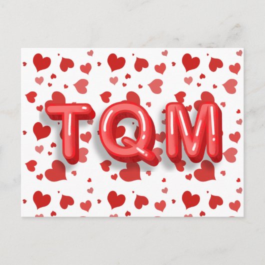 Red Heart Confetti TQM 3D Briefe Postkarte (Vorderseite)