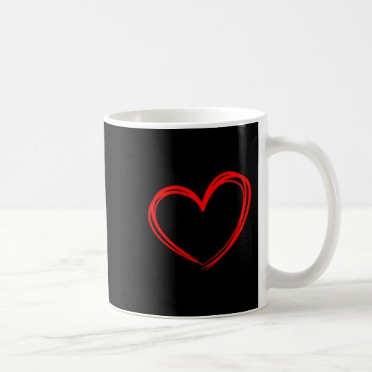 Red Heart Cool Love Heart Graphic Valentines Day M Kaffeetasse (Rechts)