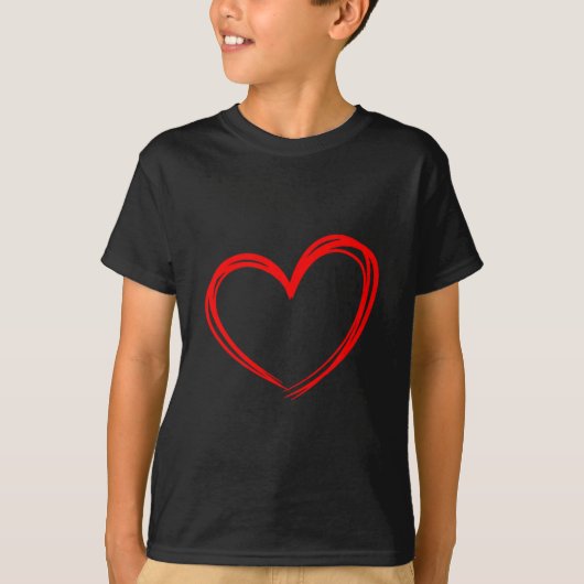 Red Heart Cool Love Heart Graphic Valentines Day M T-Shirt (Vorderseite)