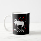 Red Heart Cud Love Graphic Moose Lover Valentine D Kaffeetasse (Links)