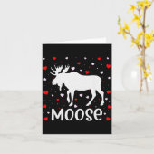 Red Heart Cud Love Graphic Moose Lover Valentine D Karte (Gelbe Blume)