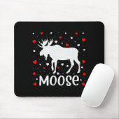 Red Heart Cud Love Graphic Moose Lover Valentine D Mousepad (Mit Mouse)