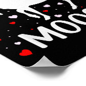 Red Heart Cud Love Graphic Moose Lover Valentine D Poster (Ecke)