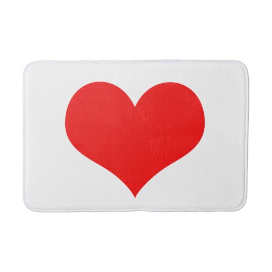 Red Heart Cute Valentine's Day White Custom Color Badematte (Vorderseite)