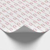 Red Heart Doodle Lines Geschenkpapier (Ecke)