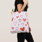 Red Heart Doodle Tote Bag Tasche (Von Nahem)
