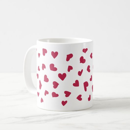 Red Heart Doodles Tasse (Vorderseite Links)