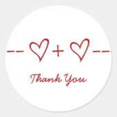 Red Heart Equation Danke Stickers (Vorderseite)