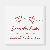 Red Heart Equation Save the Date Magnet (Vorne)