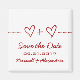 Red Heart Equation Save the Date Magnet