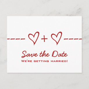 Red Heart Equation Save the Date Postcard Ankündigungspostkarte