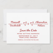 Red Heart Equite Save the Date einladen Einladung (Vorderseite)