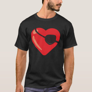 Red Heart Eyepatch Bekleidung für Männer Frauen Va T-Shirt