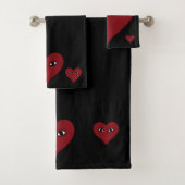 Red Heart Eyes Badhandtuch Set (Insitu)