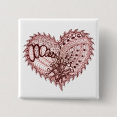 Red Heart Fire Doodle Button (Vorderseite)