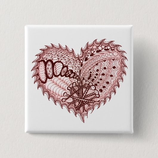 Red Heart Fire Doodle Button (Vorderseite)