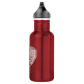 Red Heart Fire Doodle Edelstahlflasche (Rechts)