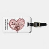 Red Heart Fire Doodle Gepäckanhänger (Vorderseite horizontal)