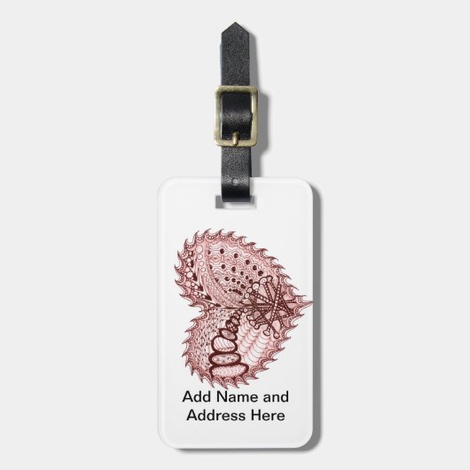 Red Heart Fire Doodle Gepäckanhänger (Vorderseite vertikal)