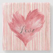 Red Heart Flame Love Steinuntersetzer (Vorderseite)