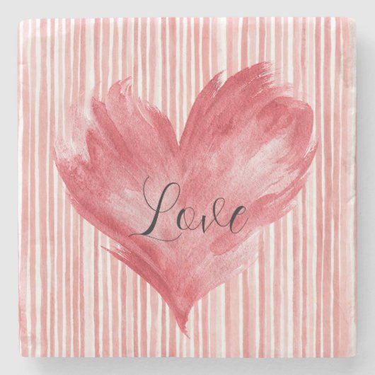 Red Heart Flame Love Steinuntersetzer (Vorderseite)