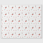 Red Heart Floral Cherry Sweet Geschenkpapier (Flach)