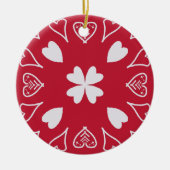 Red Heart Folk Art Weihnachtsbaum Keramik Ornament (Vorne)