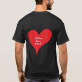 Red Heart "Follow Your Heart" Design T-Shirt (Rückseite)