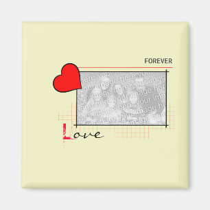 Red Heart Forever Love Foto Magnet