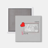 Red Heart Forever Love Foto Magnet (Vorderseite/Rückseite)