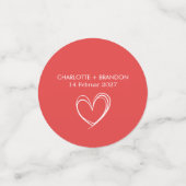 Red Heart Form Personalisieren Sie den Namen und d Konfetti (Klein Vorderseite)