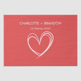 Red Heart Form Personalisieren Sie den Namen und d Seidenpapier