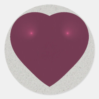 Red Heart Fraktal Runder Aufkleber