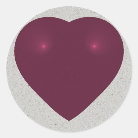 Red Heart Fraktal Runder Aufkleber (Vorderseite)