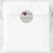 Red Heart Fraktal Runder Aufkleber (Tasche)