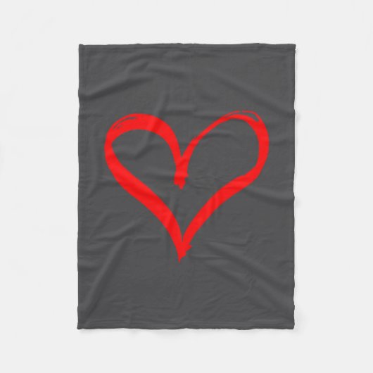 Red Heart Funny Cute Design For Men Women Husband  Fleecedecke (Vorderseite)