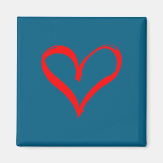 Red Heart Funny Cute Design For Men Women Husband  Magnet (Vorne)