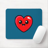 Red Heart Funny Cute Design For Men Women Husband  Mousepad (Mit Mouse)
