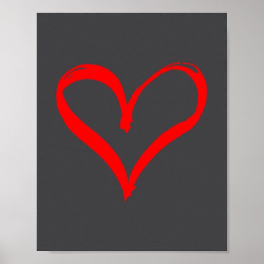 Red Heart Funny Cute Design For Men Women Husband  Poster (Vorne)