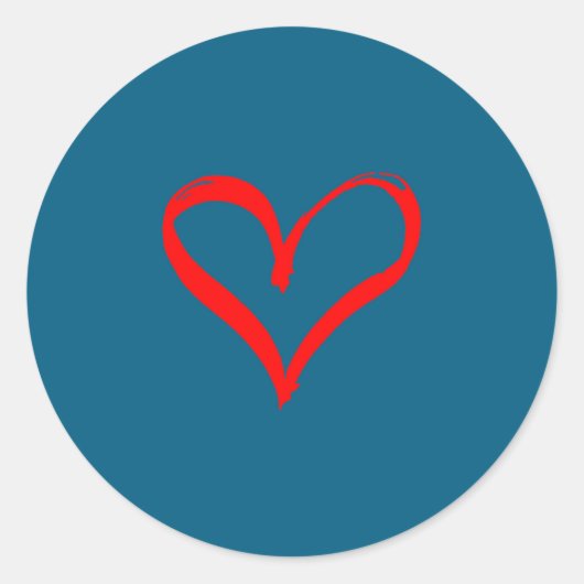 Red Heart Funny Cute Design For Men Women Husband Runder Aufkleber (Vorderseite)