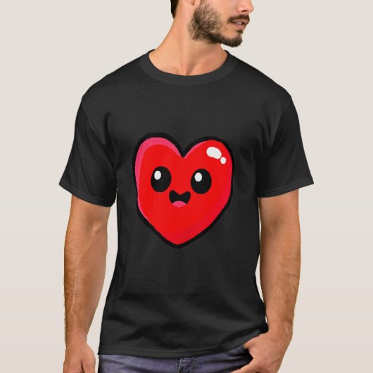 Red Heart Funny Cute Design For Men Women Husband T-Shirt (Vorderseite)
