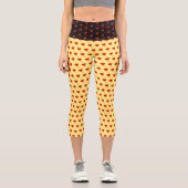 Red Heart Girl Fun Balloon Muster Yellow Chic Capri Leggings (Vorderseite)