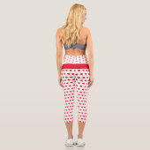 Red Heart Girl Fun Chic Balloon Muster White Capri Leggings (Rückseite)