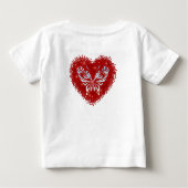 Red heart glitter butterfly baby t-shirt (Rückseite)