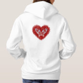 Red heart glitter butterfly hoodie (Rückseite)