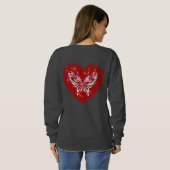 Red heart glitter butterfly sweatshirt (Schwarz voll)