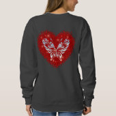 Red heart glitter butterfly sweatshirt (Rückseite)