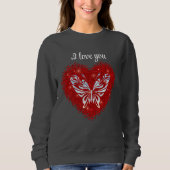 Red heart glitter butterfly sweatshirt (Vorderseite)