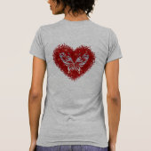 Red heart glitter butterfly T-Shirt (Rückseite)