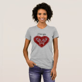 Red heart glitter butterfly T-Shirt (Vorne ganz)